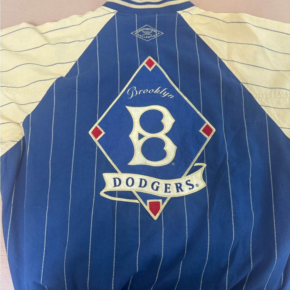 Jackie Robinson 50 Year Anniversary  Reversible Bomber Jacket. Blue/Cream